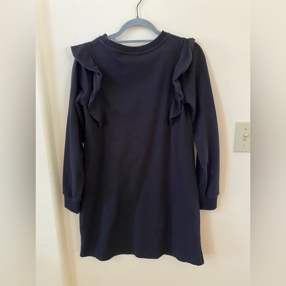 WHO WHAT WEAR BLACK RUFFLE SHOULDER SHIRT DRESS SIZE S - Picture 1 of 5